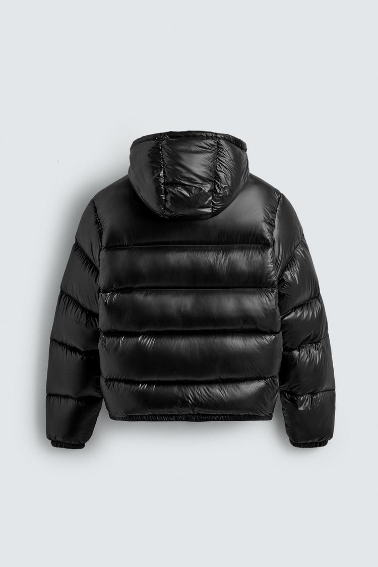 Black Hooded Puffer Jacket – Lightweight Winter Quilted Down Coat